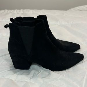 Black vegan suede booties